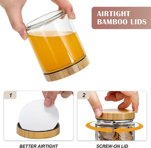 Barattolo in Vetro di Alta Qualità da 8 oz per Candele con Coperchio in Bambù e Tappo a Vite, Supporta Confezione Personalizzata - Product Image 3