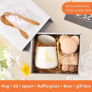 Ensemble <span class=keywords><strong>de</strong></span> cadeaux <span class=keywords><strong>de</strong></span> fête des femmes avec logo personnalisé gratuit tasses à café d'anniversaire avec ours en serviette pour les mariages <span class=keywords><strong>de</strong></span> Noël et autres cadeaux - Product Image 4