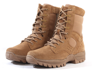 Bottes tactiques légères en cuir de vache, fermeture éclair latérale, bottes de randonnée en plein air, chaussures de sécurité