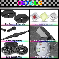 Luces LED para Vehículos Todoterreno, Controladas por Aplicación, con Haz de Luz Amplio, Juego de 4, 6, 8 o 12 Módulos, Luces de Roca