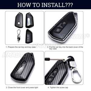 Housse de clé de voiture en gel pour Volkswagen Golf 8 Mk8 2020 Skoda Octavia 3 boutons, télécommande intelligente sans clé, porte-clés - Product Image 5