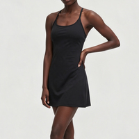 Robe de tennis une pièce pour femme en nylon et élasthanne, élastique, séchage rapide, respirante, avec soutien-gorge intégré et short de sécurité anti-frottement pour la course