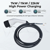 Nouveau câble de charge EV universel compatible AC 11KW 16A 380V Type 2 pour remplacement/réparation OEM/ODM disponible
