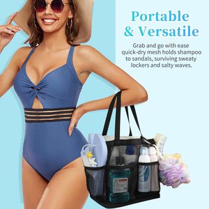 Bolsa de Ducha Impermeable Popular para Mujer, con Doble Asa, Colgante, Práctica y Ordenada, con 7 Bolsillos Exteriores - Product Image 6
