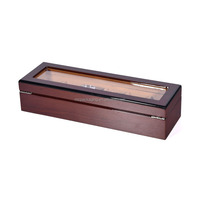 Boîte de rangement pour montres en bois avec fenêtre en verre, 6 emplacements, boîte de présentation de montres, boîte de collection de montres de luxe pour hommes, montre-bracelet