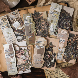 10 nhãn dán mỗi gói mờ dần hình ảnh cũ loạt cut-out dán trang trí cổ điển cắt dán Vật liệu cơ sở tự làm - Product Image 2