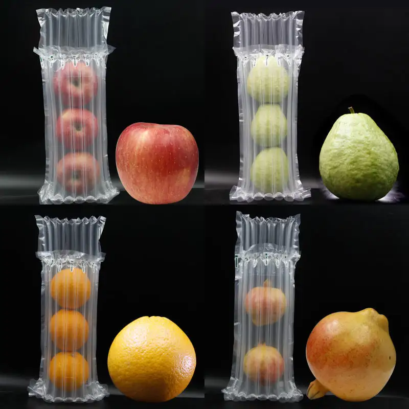 protective inflatable wrap bag air column bag air bubble plastic packing bag for fruit apple