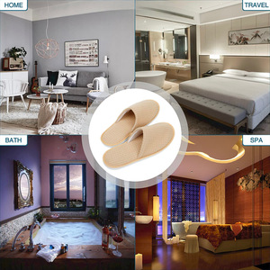 Chaussons jetables antidérapants, lavables, réutilisables, avec logo imprimé, pour invités, locations <span class=keywords><strong>vacances</strong></span>, vols, hôtels étoilés et voyages - Product Image 2