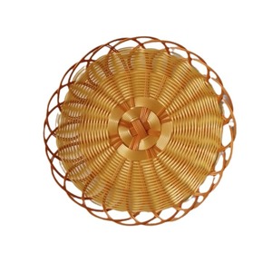 Round Fruit Plate 24cm Orange Imitation Rattan <b>Basket</b> Household Storage <b>Basket</b> Hot Pot <b>Vegetable</b> <b>Basket</b> - Product Image 2