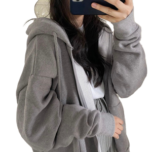 Mujeres gótico Harajuku versión coreana de punto suelto de gran tamaño Color sólido de manga larga Sudadera con capucha estudiante chica Top - Product Image 1