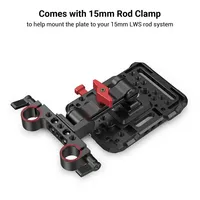 Plaque de batterie SmallRig en aluminium V-Mount/V-Lock avec pince pour tige de 15 mm et bras réglable pour alimentation électrique 2991