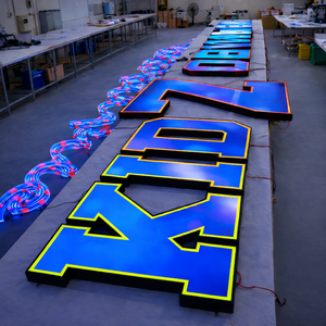 Wholesale Custom RGB <b>LED</b> Letters <b>Color</b> <b>Changing</b> Illuminated Advertising Sign Programmable <b>Light</b> Up Channel Letters - Product Image 3