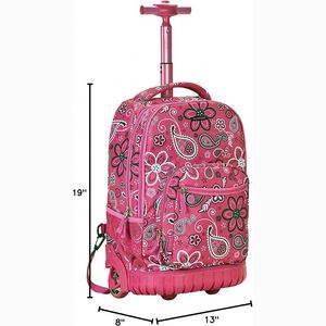 Free Sample Fashionable Unisex Large Capacity <b>Trolley</b> Backpack Waterproof Zipper Rolling <b>Bag</b> With Extra Large Wheel - Product Image 2