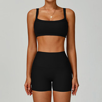 Ensemble de shorts côtelés personnalisés pour femmes grandes tailles, design de marque fitness, vêtements de sport durables de qualité supérieure, 2 pièces