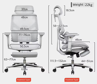 Base moderne en aluminium ultra-confortable Appui-tête de direction ergonomique à hauteur réglable Soutien lombaire Repose-pieds intégré