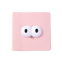 Divertido Diario de Regalo A6 con Ojos 3D, Cubierta de Cuero PU Cuadrada y Encuadernación Cosida con Hilo