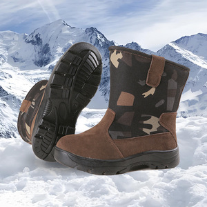Botas de nieve de lana gruesa para hombre, suela de goma antideslizante, cálidas para invierno, resistentes al desgaste, de tacón medio, para exteriores - Product Image 2