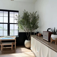 NINI Arbre d'olivier artificiel haut de gamme 1,5 m en PVC imperméable, écologique, pour aménagement extérieur, plante en pot, entièrement fait main, tropical