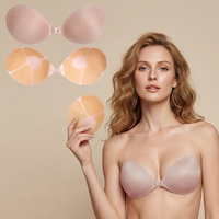 Soutien-gorge adhésif sans bretelles, invisible, respirant, push-up, réutilisable, en éponge forte et collante, pour poitrines généreuses
