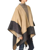 Châle en pure laine d'hiver avec logo brodé personnalisé, marque de créateur, mode de luxe, cape en laine chaude pour femmes, ponchos