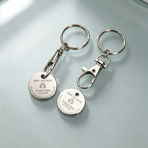 Porte-clés promotionnel en alliage <span class=keywords><strong>de</strong></span> zinc poli, personnalisable avec logo, pour chariot <span class=keywords><strong>de</strong></span> supermarché, vente en gros à prix abordable - Product Image 4