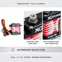 Servomoteur numérique XQ POWER XQ-S2221D à boîtier en aluminium, 22 kg, sans noyau, engrenages en acier inoxydable, haute vitesse 0,10s, 8,4V pour avion RC et UAV