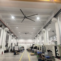 16ft Ultra Low Volume HVLS Großluftkühlungsventilator mit Aluminium-Magnesium-Legierungsflügeln 380V/220V Industrieller Deckenventilator