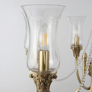 Lámparas Colgantes de Lujo de Cobre Estilo Europeo, Lámparas de Araña de Cristal para Sala de Estar, Lámparas Colgantes Modernas Victorianas para Hotel - Product Image 5