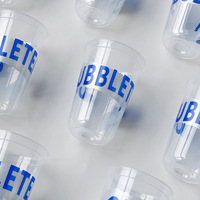 Gobelet en plastique PET transparent à paroi simple en forme de U, résistant et écologique, de 500 ml à 900 ml, idéal pour les boissons Boba et Bubble Tea
