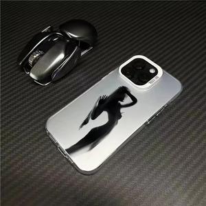 เคสโทรศัพท์มือถือทีพียู PC สีเงินพิมพ์ลายเงาสำหรับ iPhone 8 x XR XS 11 12 13 14 15 16 17 PRO <span class=keywords><strong>MAX</strong></span> - Product Image 5