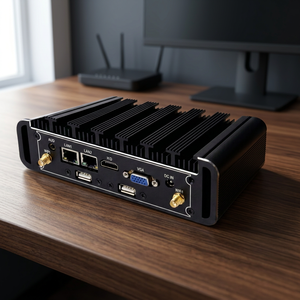 Mini PC industrial sin ventilador Intel Core i7 i5 i3 de 4ª a 7ª generación, doble LAN, 2 puertos COM, Windows 10, Linux, microordenador de escritorio de aluminio - Product Image 4