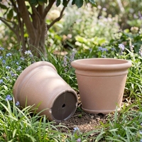 Pot de fleurs en plastique durable avec revêtement en poudre, pour intérieur/extérieur, avec trou de drainage, écologique, classique et contemporain, pour herbes aromatiques
