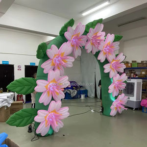 Arco de flores rosa inflable con luz Led personalizada, arco de flores de lirio, arco de boda inflable - Product Image 2