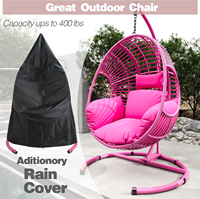 Chaise hamac balançoire couleur rose pour salon extérieur Chaise suspendue œuf en rotin avec support