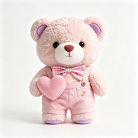Ours en peluche doux et mignon avec cœur et nœud, vente en gros, ours en peluche personnalisé pour enfants
