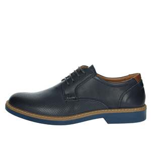 Scarpe Eleganti da Uomo con Lacci in Pelle Blu Traforata Stile Oxford per Abbigliamento Formale - Product Image 1