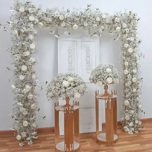 200/35cm तैयार रेशम बच्चे की सांस पंक्ति कट्टर कट्टर शादी की पृष्ठभूमि मेज सजावट के लिए कृत्रिम फूल धावक
