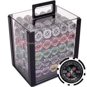 Heavyweight Poker Chips - Set Of 1000 In Acrylic Display Case