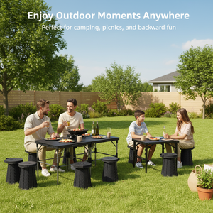 Juego de mesa y silla plegable para acampar al aire libre, puesto de Casa de primer antepasado portátil Simple - Product Image 2