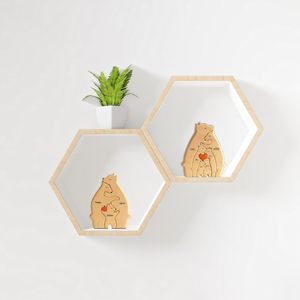WOWEI Orso carino <span class=keywords><strong>in</strong></span> <span class=keywords><strong>legno</strong></span> Puzzle di famiglia 4 nomi di famiglia fai da te scultura <span class=keywords><strong>in</strong></span> <span class=keywords><strong>legno</strong></span> che abbraccia orso regalo caldo per la festa della mamma del papà - Product Image 6