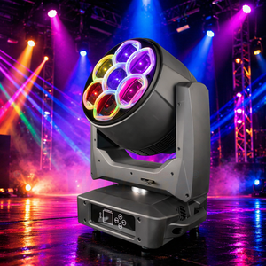 Phantom Aura 7 pièces 60W Projecteur LED à tête mobile avec rétroéclairage à filament, effet Bee Eye, lentille monobloc, Wash Beam Zoom, lumière du jour 6000K - Product Image 2