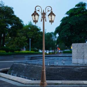 Avrupa Retro tarzı açık LED avlu ışık IP65 su geçirmez siyah/antika bronz Villa peyzaj ışığı elektrik güç - Product Image 2