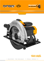 DINGQI 2200W 220V - 240V 50Hz 235MM 4800r/min 0 - 45 °   Scie circulaire électrique de qualité industrielle pour le travail du bois