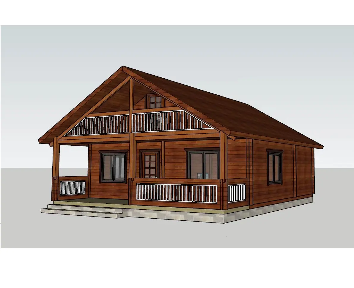 2 Verdiepingen 4 Slaapkamers Prefab Blokhut/Chalet/Houten Huis Voor Gezinsleven