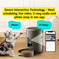 Comedero Automático para Gatos de 2L Dispensador de Comida Programado para Perros Negro Comederos para Mascotas con Wifi Alimento Seco a Batería Comedero Automático para Gatos con Cámara