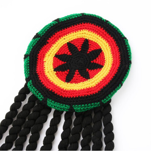Caribbean <span class=keywords><strong>Rasta</strong></span> Set <span class=keywords><strong>Rasta</strong></span> Hat avec perruque Dreadlocks noire et lunettes jaunes pour Halloween Party Travel Cosplay Costume - Product Image 5