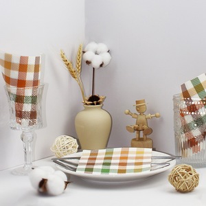 Servilletas de Papel Estampadas a Cuadros Coloridos para Hotel, Restaurante, Decoración de Fiestas, Desechables, Rectangulares, Pulpa de Madera Virgen, 20 Hojas - Product Image 2