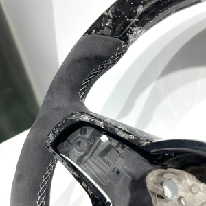 Volant sport en fibre de carbone forgée argentée <span class=keywords><strong>Alcantara</strong></span> pour Volkswagen MK7 MK6 MK5 <span class=keywords><strong>Golf</strong></span> R GTI GTS GTD GTI <span class=keywords><strong>Golf</strong></span> <span class=keywords><strong>7</strong></span> <span class=keywords><strong>Golf</strong></span> - Product Image 5