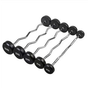 Hot Selling Eco Friendly <strong>Weight</strong> Lifting Equipment Gym Fitness Set Tools Urethane <strong>Round</strong> Head <strong>Barbell</strong> Fixed <strong>Weight</strong> Straight - Product Image 3