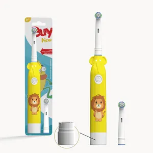 New Portable Kids Cute Cartoon circular battery Electric Toothbrush IPX5 Waterproof Compatible with B Oral